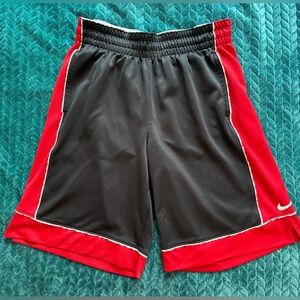 Nike Dri-Fit Athletic Basketball Shorts in Black and Red